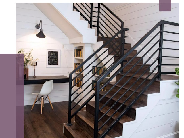 Перила для лестницы в доме в Соли-Илецке от 7553 руб. — ПРОЛЁТ-Сои