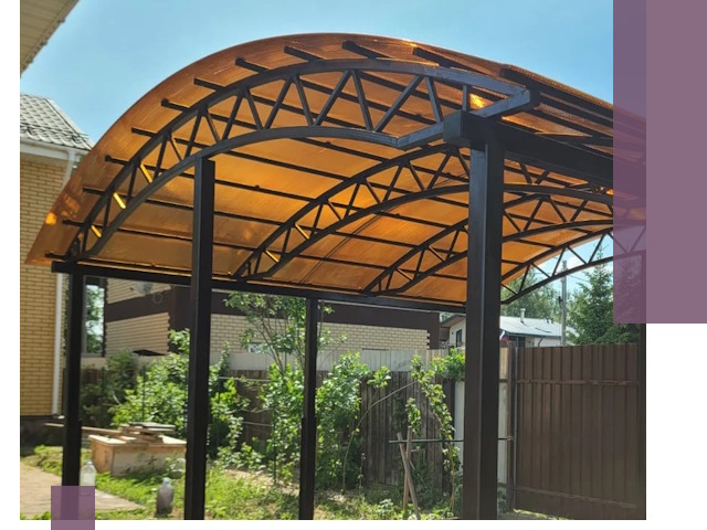 Изготовление навесов под ключ в Соли-Илецке из качественных материалов