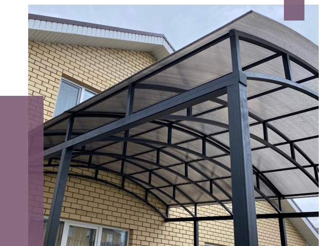 Монтаж козырьков в Соли-Илецке от 11720 руб. | ПРОЛЁТ-Сои