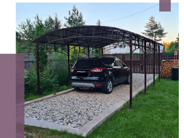 Навесы для автомобиля в Соли-Илецке от 13387 руб.  | ПРОЛЁТ-Сои