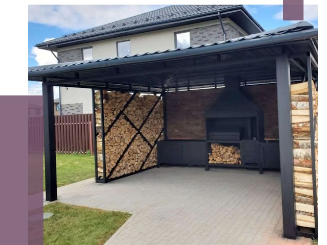 Навесы для барбекю в Соли-Илецке от 12970 руб. под ключ | ПРОЛЁТ-Сои