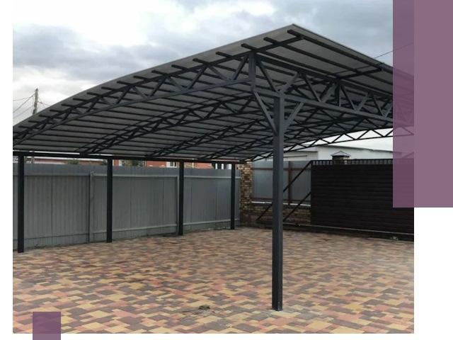 Металлические навесы под ключ в Соли-Илецке — изготовление и монтаж