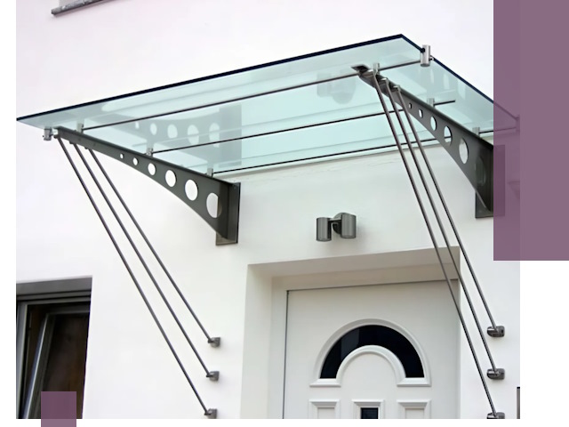 Козырьки над входом под ключ в Соли-Илецке — изготовление и монтаж