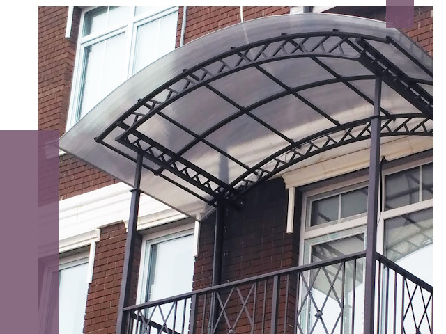 Козырьки над балконом в Соли-Илецке от 8803 руб. | ПРОЛЁТ-Сои