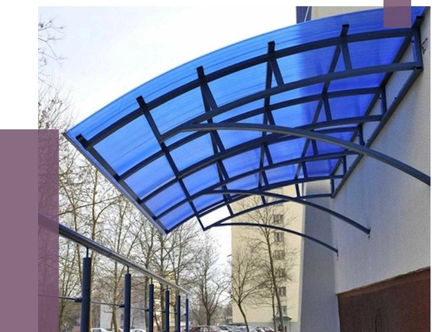 Козырьки из поликарбоната в Соли-Илецке от 4376 руб. под ключ | ПРОЛЁТ-Сои