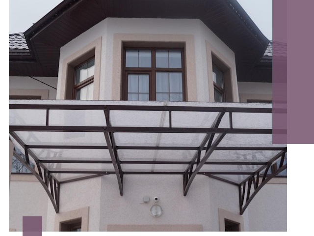 Козырьки из поликарбоната под ключ в Соли-Илецке