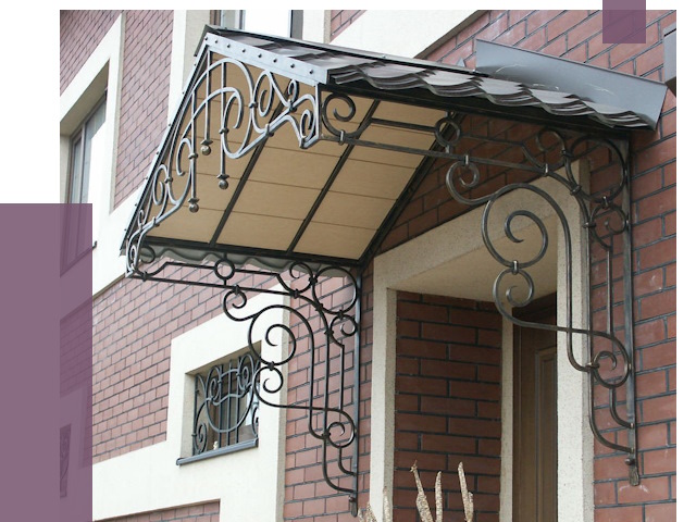 Двускатные козырьки в Соли-Илецке под ключ от 13023 руб.