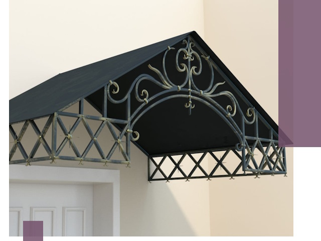 Двускатные металлические козырьки под ключ в Соли-Илецке